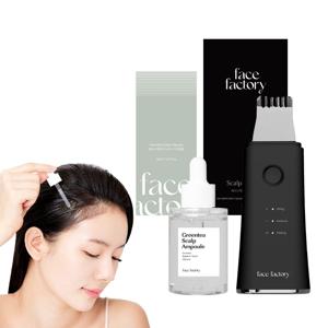 두피필링기+녹차수 앰플 집에서 하는 두피 스케일링 세트
