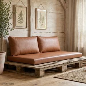 레토1800 인조가죽 와이드방석소파(소쿠션 별매)/3인용/와이드쿠션소파/소파베드