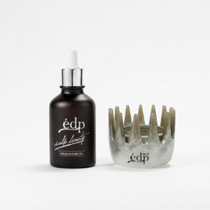 두피&바디 천연 아로마오일 마사지세트 (천연오일 50ml+녹주석 왕관괄사 1개)