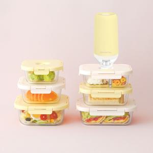 내열 유리 진공 밀폐용기 냉장고정리 진공용기 마스터 세트 6개 세트