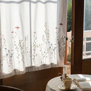 프렌치자수 가리개커튼