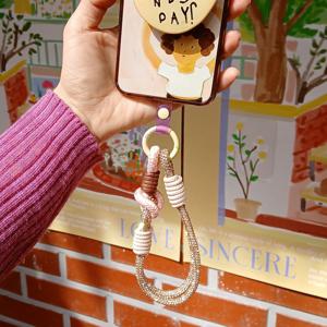 SET세트 핑거탭+핸드스트랩(샤이닝카페) 폰스트랩 여행스트랩 전기종