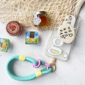 SET세트 핑거탭+핸드스트랩(코튼캔디) 폰스트랩 여행스트랩 도난방지