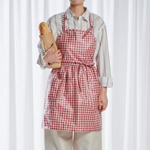 방수 원피스 체크 앞치마_73CM