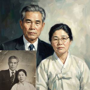 오래된 사진 복원 유화 초상화 주문제작 사진 인화 제공