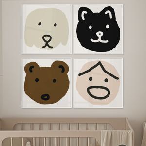 해까치 작가 아이방 아기방 홈 벽꾸미기 귀여운 동물 일러스트 그림_BABY