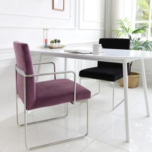 [리퍼] 마이티 벨벳 패브릭 실버 팔걸이 인테리어 식탁 카페 의자 CL414