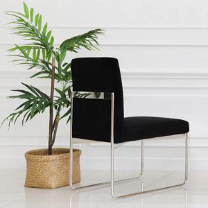 [리퍼] 마이티 벨벳 패브릭 실버 식탁 카페 의자 인테리어 라운지 체어 CL414