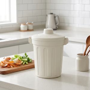 냄새차단 밀폐형 원핸들 음식물 쓰레기통 1.5L (생분해성 옥수수 위생봉투 20매증정)