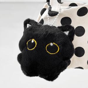 귀여운 검정 검은 고양이 동물 인형 키링 가방 열쇠 필통 고리