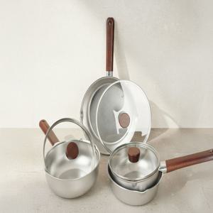 무연마 통5중 원 핸들 스텐 IH 멀티냄비 플렉스팬 4size