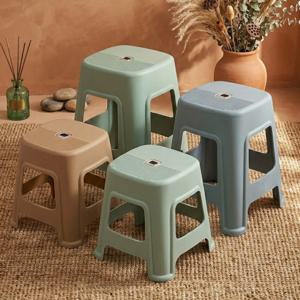 스툴 예쁜 보조 화장대 서브 pp 플라스틱 카페 야외 편의점 사각 의자 3종 3color