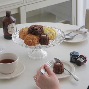 빈티지 글라스 케이크 트레이 스탠드 머핀 쿠키 스콘 디저트 접시 인테리어 소품