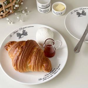 프렌치 리본 플레이트 브런치접시 홈카페그릇