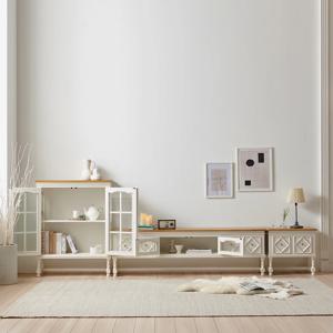 세델 마호가니 원목 거실장 세트 엔틱 TV 수납장 선반