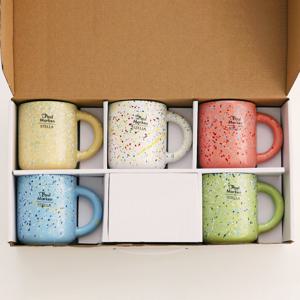 컬러팝 머그컵 점박이컵 도자기 커피잔 5개 세트 (선물박스 포함)