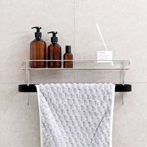 무타공 심플 수건걸이 위 선반 스텐 거치대
