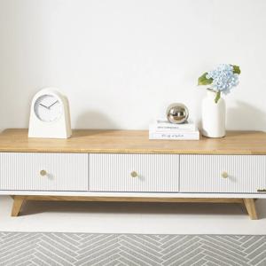 데코라인 버본 템바보드 고무나무 원목 TV 거실장 티비다이 1500 방문설치