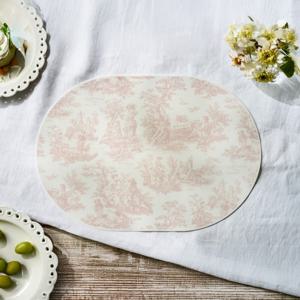 프릴리옹 오벌 실리콘 식탁매트 페일핑크