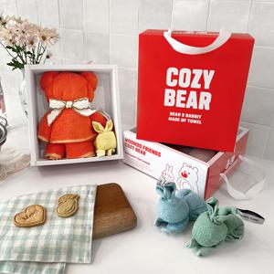 무무프렌즈 코지베어 220g 곰돌이&미니레빗 타올 선물포장수건 집들이 축하 선물세트