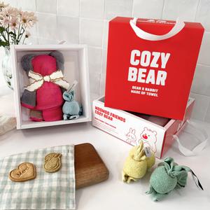 무무프렌즈 코지베어 180g 곰돌이&미니레빗 타올 선물포장수건 집들이 축하 선물세트