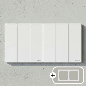 르그랑 갈리온 UP 유럽형 스위치 6구 (2개용) + 서포트 세트 화이트