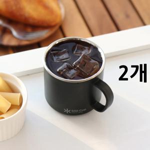 스텐 커피 사무실컵 머그컵 300ml 블랙 2개