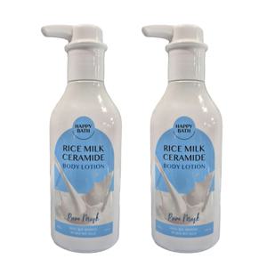 해피바스 라이스밀크 세라마이드 바디로션 400gx2개 퓨어머스크 대용량 고보습 바디크림