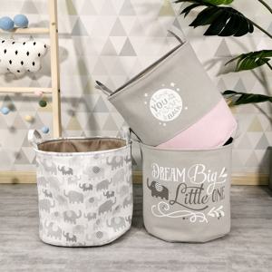 캔버스 원형 수납바구니 바스켓 장난감바구니 마카롱 시리즈