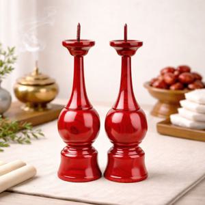 국산 옻칠 제사용 촛대 ( 명절 제사 차례 제기용풍 제수용 양초꽂이 원목제기 양초받침 )