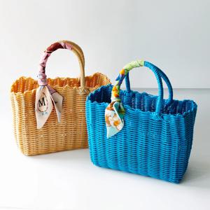 빨대가방 빨대바구니 피크닉 바캉스 물놀이 캠핑 목욕 시장 바구니