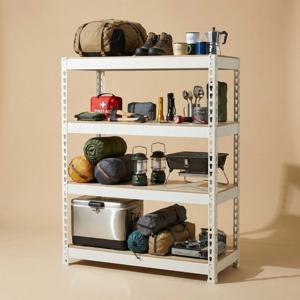 4단 중량랙 2T 철제 선반 조립식 앵글 다용도실 창고 수납 선반장 (12mm 강화합판)