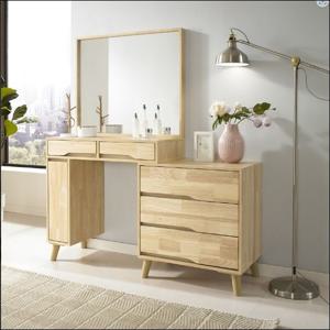 셀럽 브라이트 고무나무원목 인출식 수납확장형 화장대 방문설치