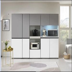 비크 주방 키큰 광파오븐 렌지대 선반 다용도 수납장 그레이 풀세트 방문설치