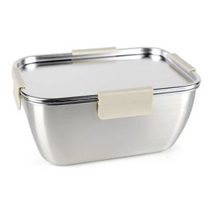 국산 올스텐 크림 스텐밀폐용기 직사각 9호 3170ml