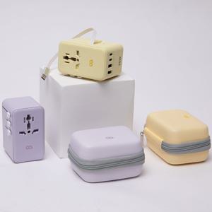 포켓롤 멀티 어댑터 해외 여행용 멀티탭 콘센트 휴대용 고속충전 변압기 돼지코 플러그 전세계