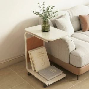 모던 이동식 소파 사이드 테이블 침대협탁 거실 틈새수납 트롤리 (매거진랙 포함)