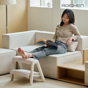 2단 지압 발받침대 사무실 책상 의자 다리거치대 + 패브릭 쿠션커버