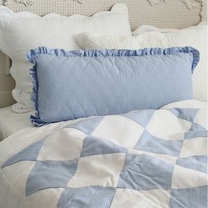 마름모 블루체크 패치 핸드메이드 사계절 누빔 이불 베이비 싱글 퀸 SS Q 국내제작