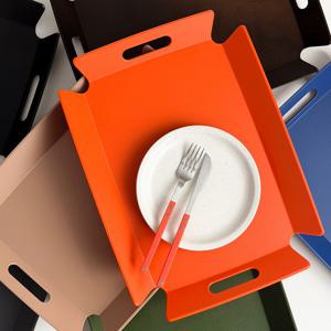 모던 무광 논슬립 사각 손잡이 쟁반 카페트레이 2sizes 7colors