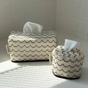 선물포장 웨이브 트위드 두루마리 사각 각티슈 휴지케이스