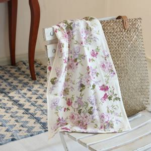 일본 이중 거즈면 로라 플라워 페이스 타월 수건