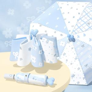 블루 패치 3단 자동우산 접이식 휴대용 우산 UV 자외선차단 우양산