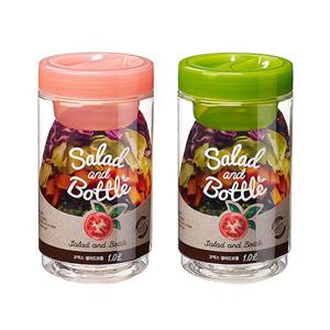 1+1 코멕스 샐러드 보틀 원형 밀폐용기 한끼 식단 도시락 소스통포함