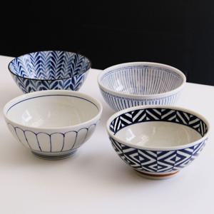 블루 패턴 일본 면기