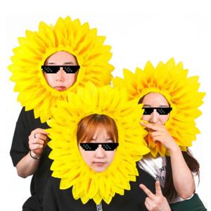 해바라기 꽃 얼굴 가면 파티 체육대회 할로윈 단체 응원 용품 소품
