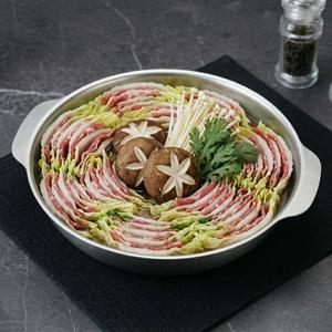 무연마 통5중 스텐 쿠커 24cm 인덕션 뚝배기 샤브샤브 냄비