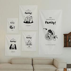 PENOVE 작가 동물 가족 일러스트 8종 패브릭포스터/두꺼비집 문 가리개 커튼
