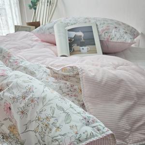 루나 모달 간절기 스티치 차렵 이불+침대패드+베개세트 SS Q  2colors