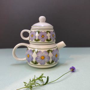 퍼플 레트로 핸드페인팅 티포원